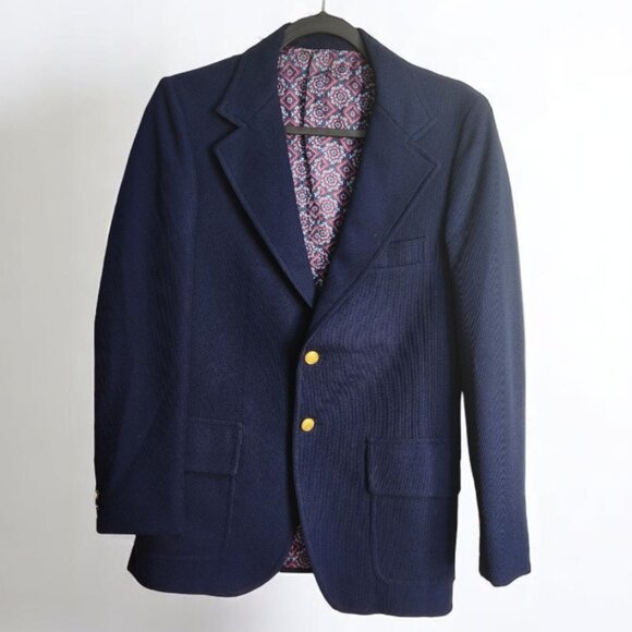 Men's Vintage - Elderado - Blazer Jacket w/ Gold Buttons - Picture 2 of 7